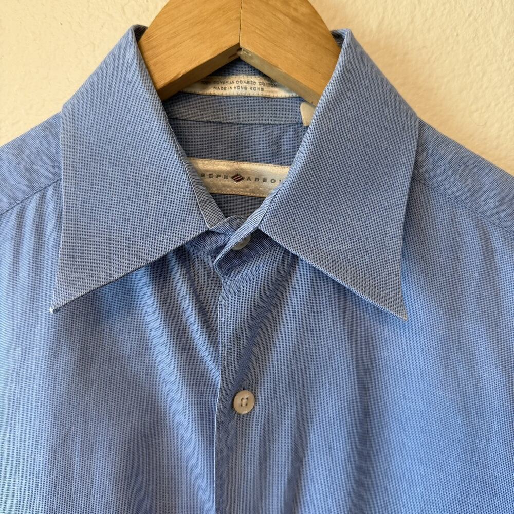 Joseph Abboud 15 32/33 Blue Egyptian Cotton Long Sleeve Shirt Button Up